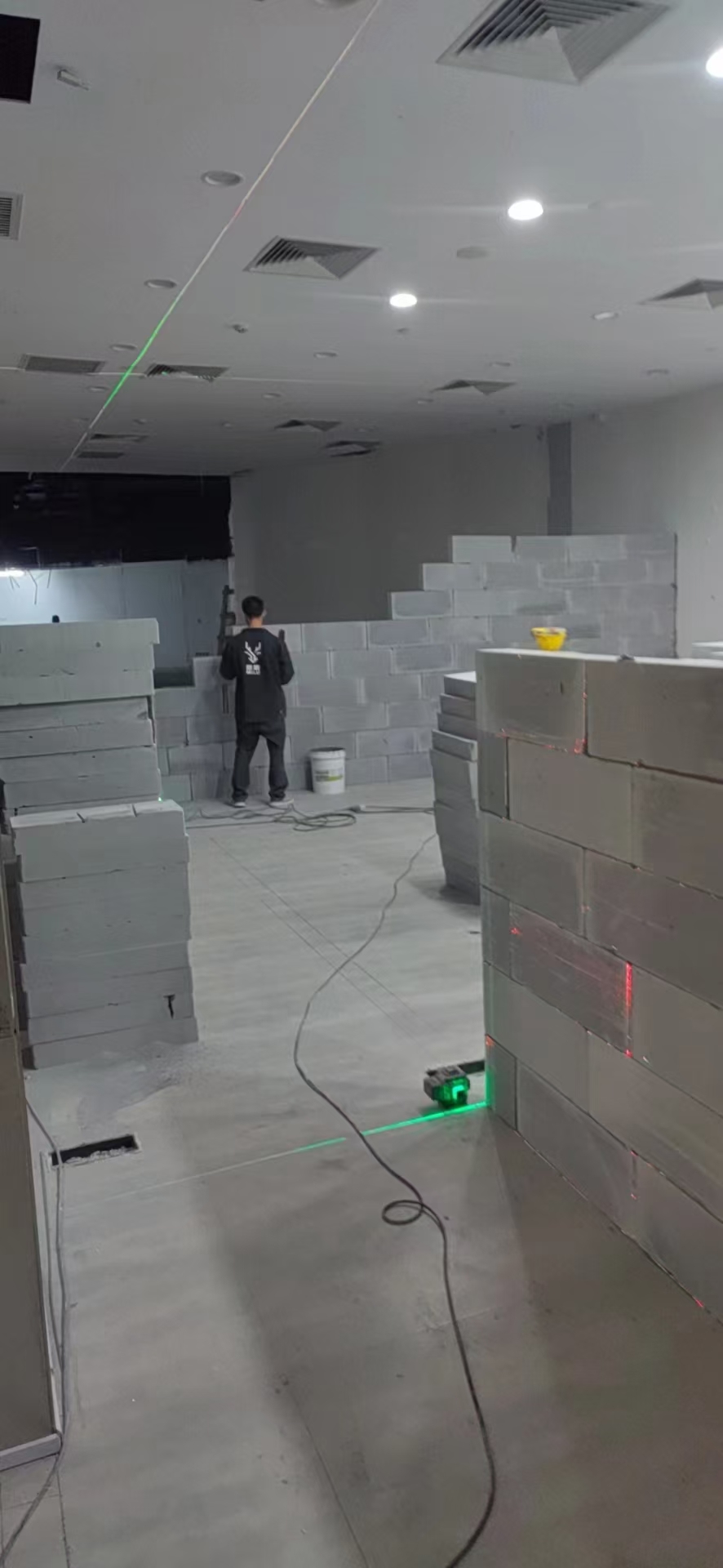 加气块隔墙分区